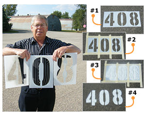 Parking Lot Letter and Number Stencil Sets Complete / 3 / 10 mil  medium-duty