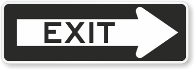 Exit Parking Sign, Directional Arrow Sign , SKU: K-6080