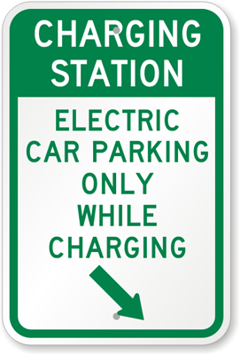 Electric Vehicle Charging Station Sign - Electric Car Parking Sign, SKU ...