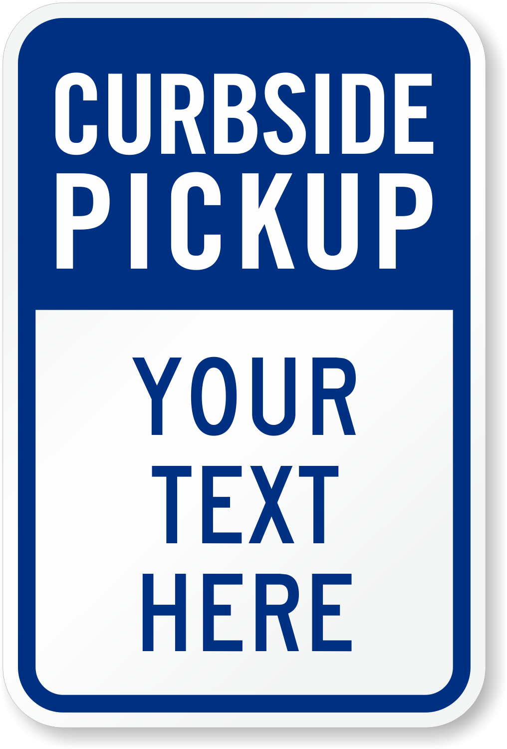 Curbside deals pickup sign