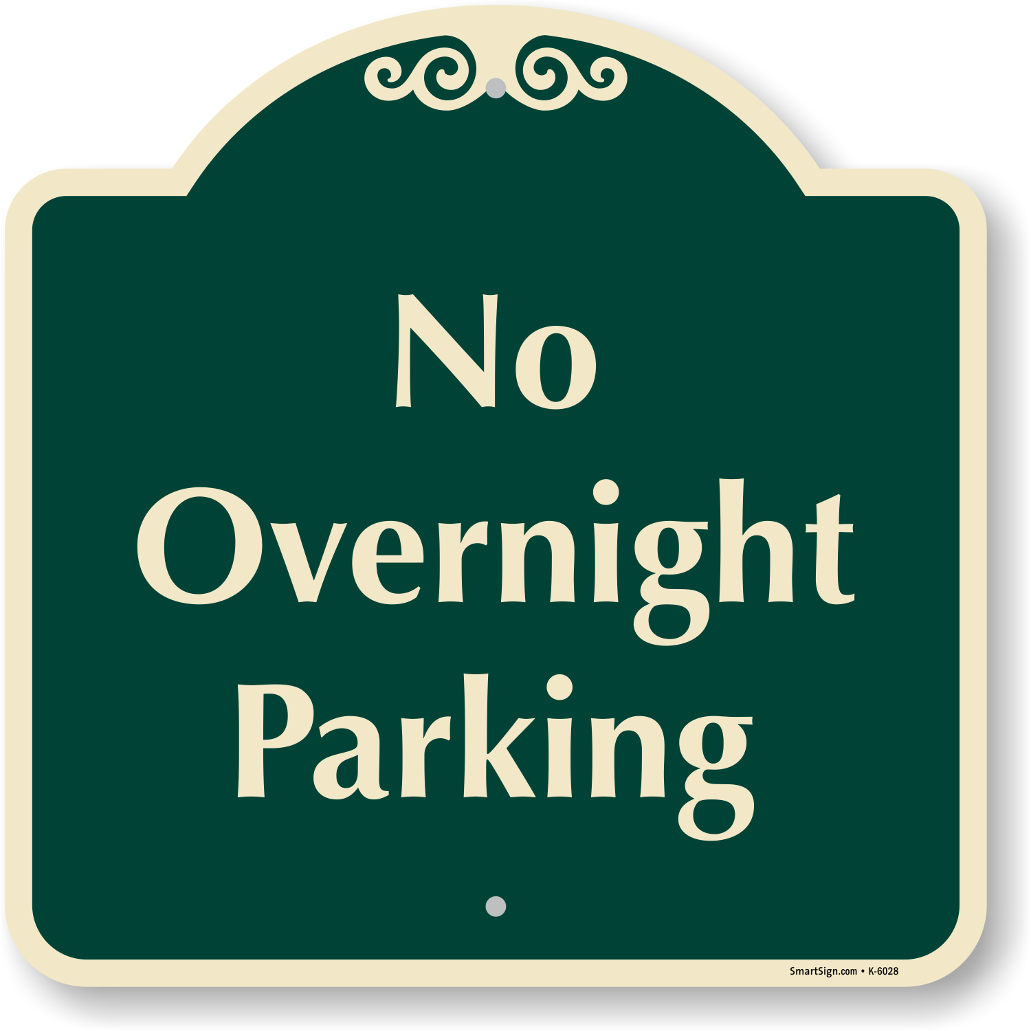 No Overnight Truck Parking Sign