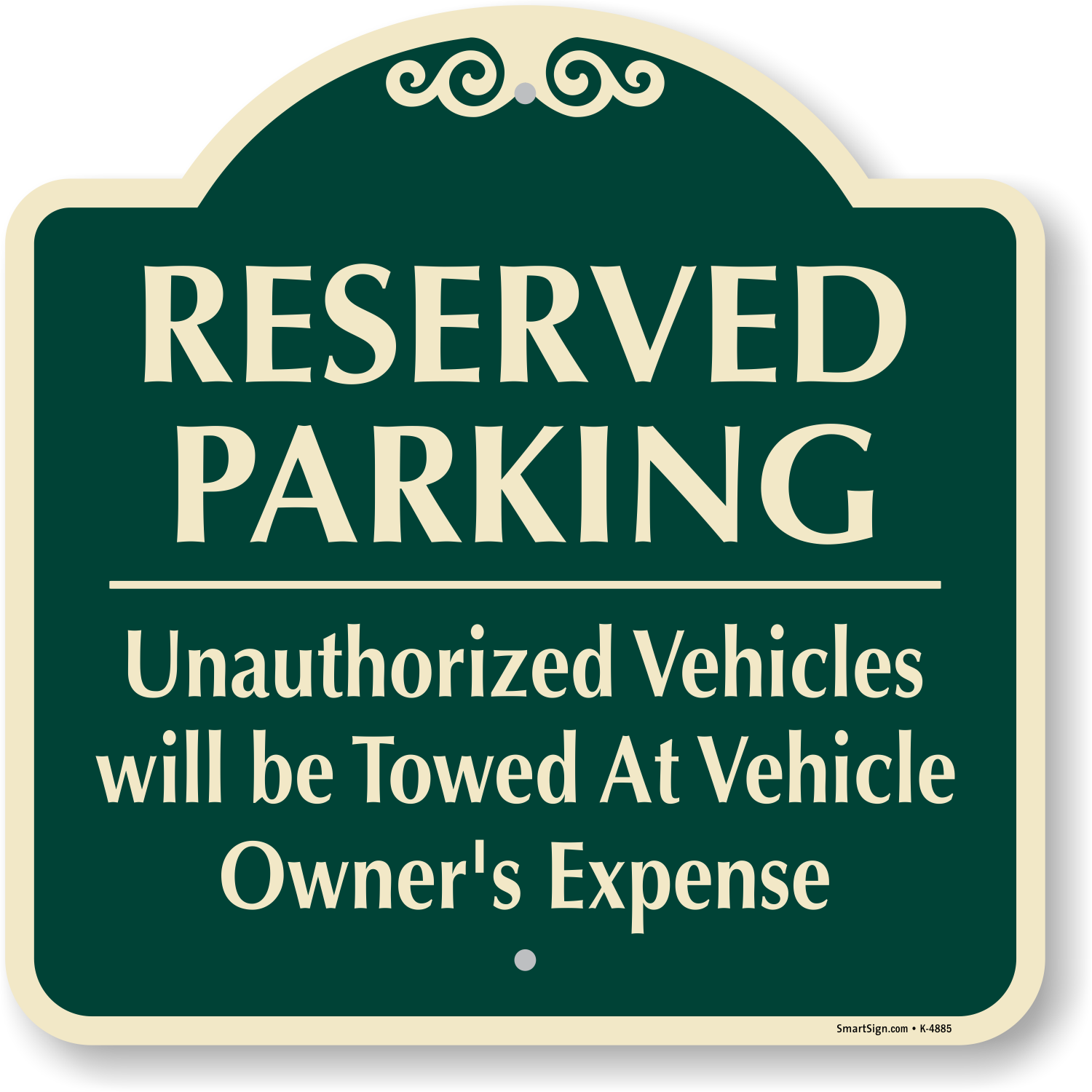 SignatureSign Reserved Parking Sign