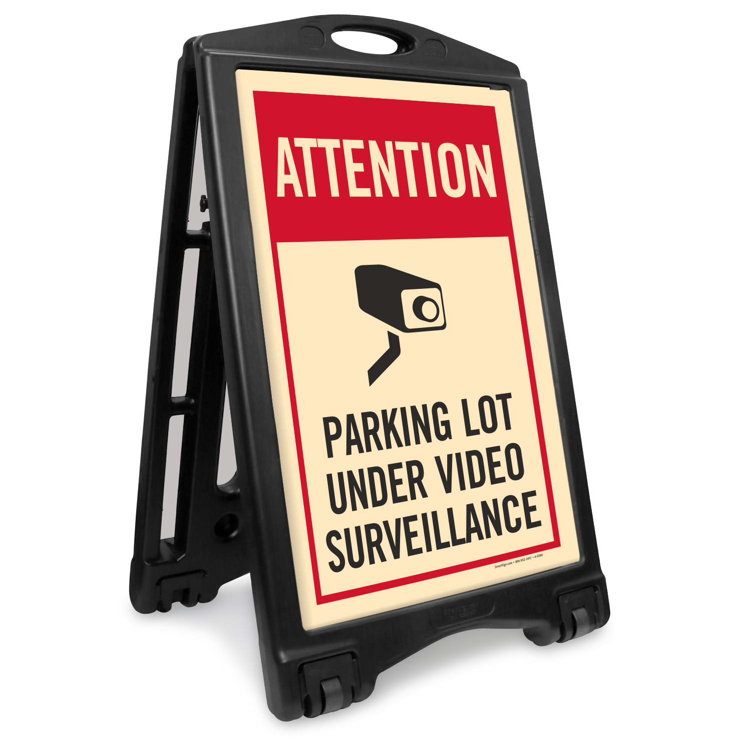 Parking Lot Under Surveillance Sidewalk Sign