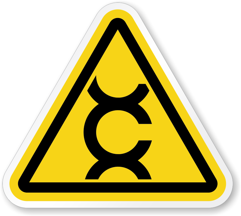 Carcinogen Symbol, ISO Triangle Warning Sticker Signs, SKU: LB-2622