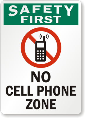 No Cell Phone Zone Sign - Safety First Signs, SKU: S-8799