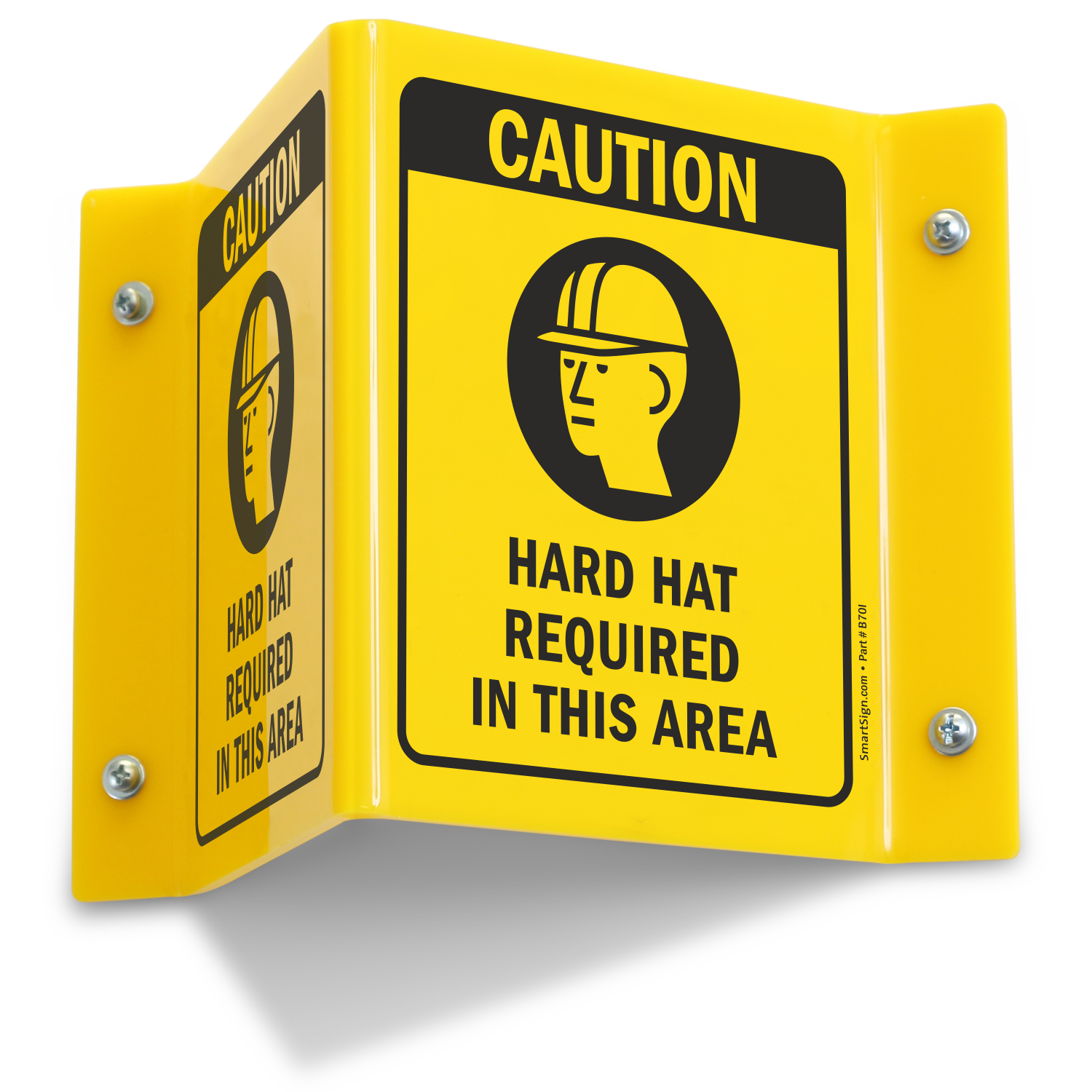 Caution Hard Hat Required Area Sign, SKU: S-4550 - MySafetySign.com