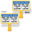 Swimming Pool Hours Custom ConeBoss Swimming Pool Sign