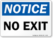 No Exit Sign - Parking Lot Sign, MUTCD Sign Online, SKU: K-1805